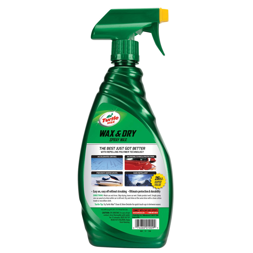 Turtle Wax label detail highlighting carnauba and polymer blend for visible protection
