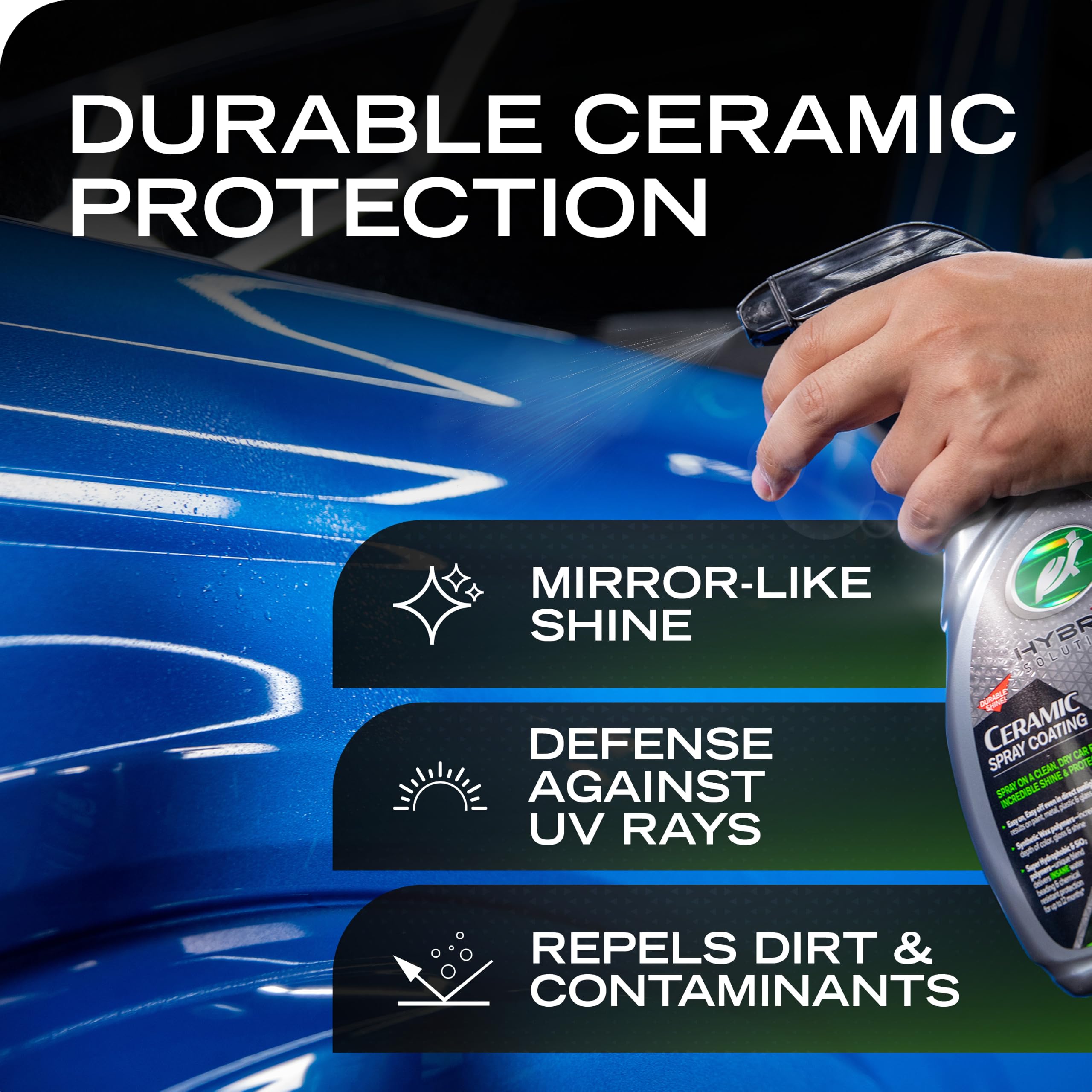 Turtle Wax solution droplet on paint illustrating smooth texture
