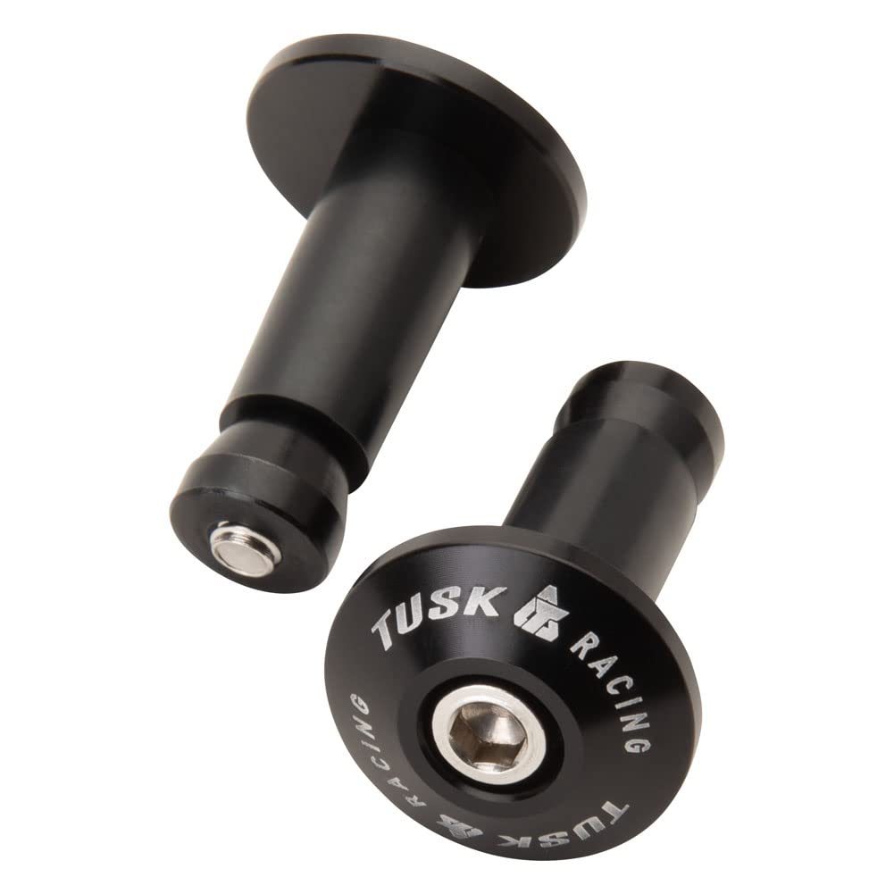 TUSK bar ends black front profile showing protective finish and quick-install benefit
