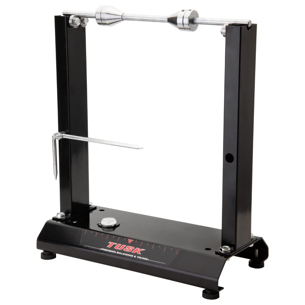 TUSK stand front view showing full frame and wheel support benefits