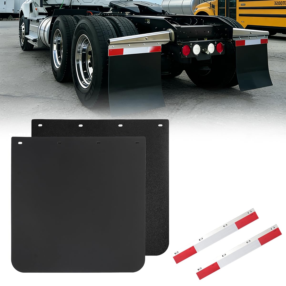 TUSPUR front view of both mud flaps showing full coverage and durability