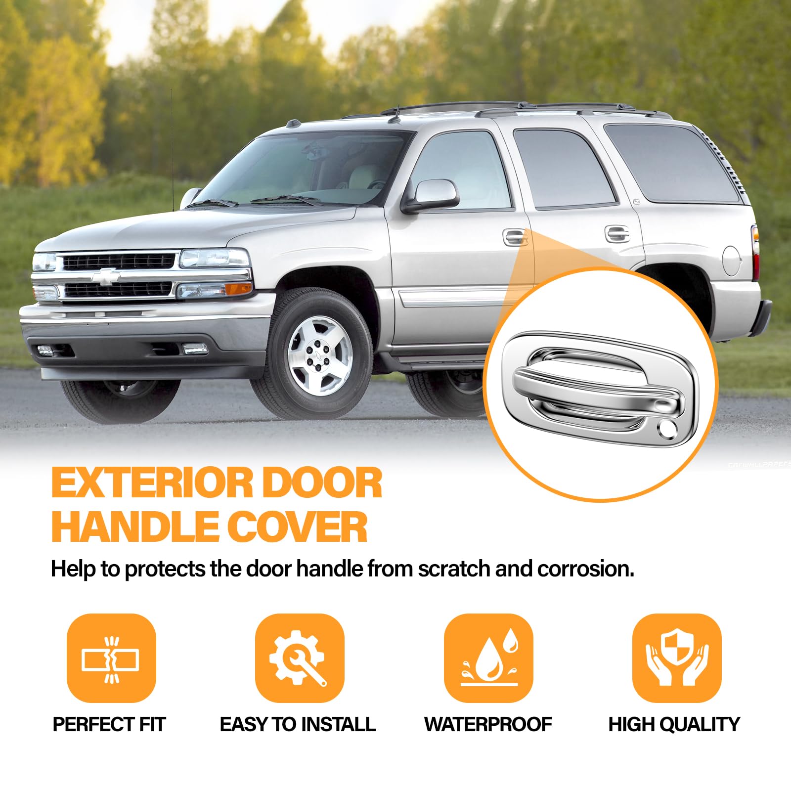 Tutor Auto close-up chrome finish highlighting scratch-resistant surface