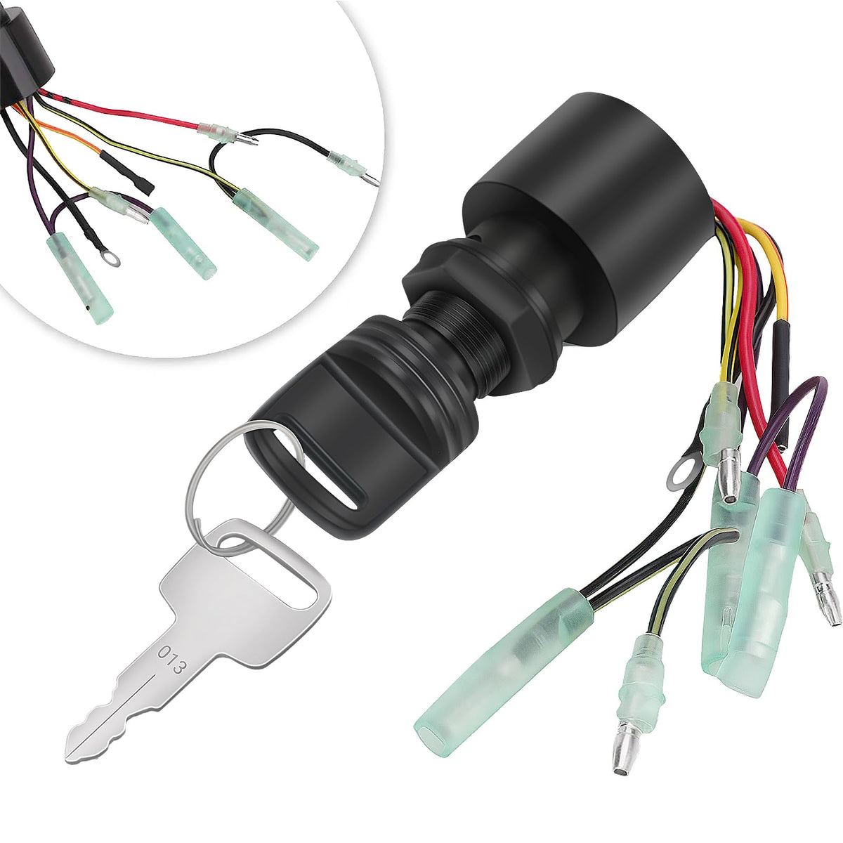 Tutor Auto front panel view showing key inserted and clear labeling for quick replacement