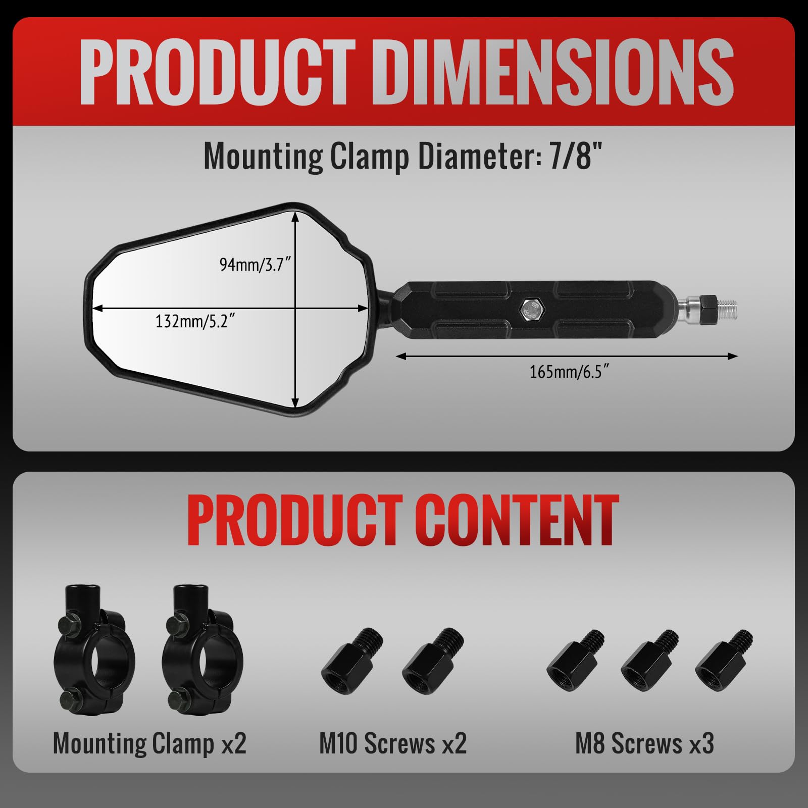 Tvitano layout of clamps screws and adapters included for tool-free installation