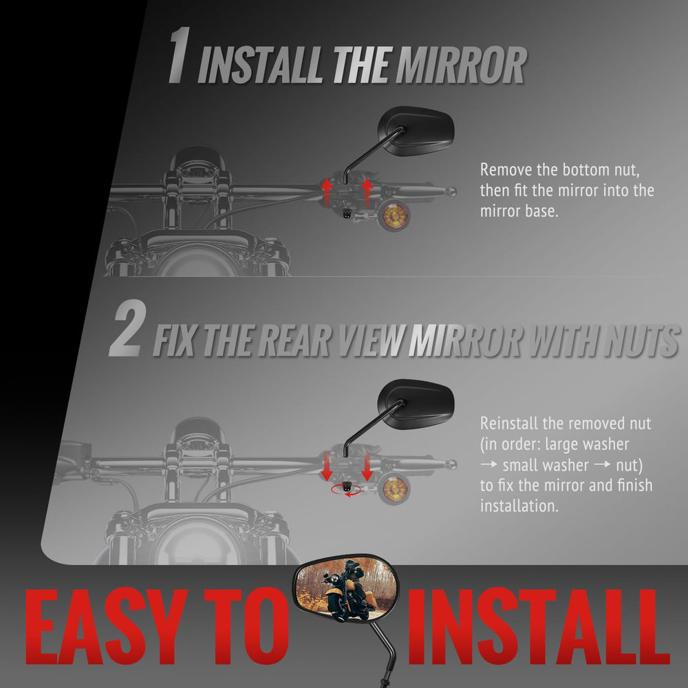 Tvitano lifestyle shot on road showing mirror adjustment benefit for safe riding