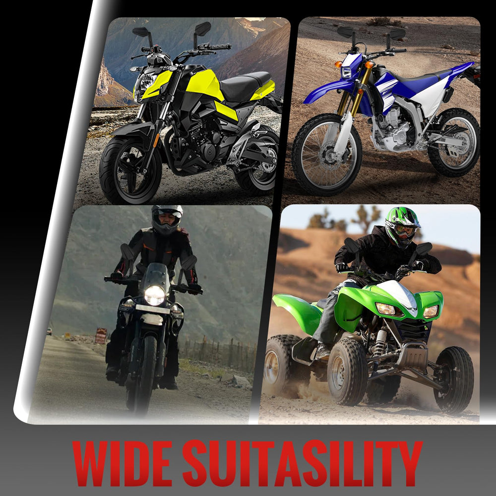 Tvitano lifestyle image of rider using mirrors for safer lane changes on highway