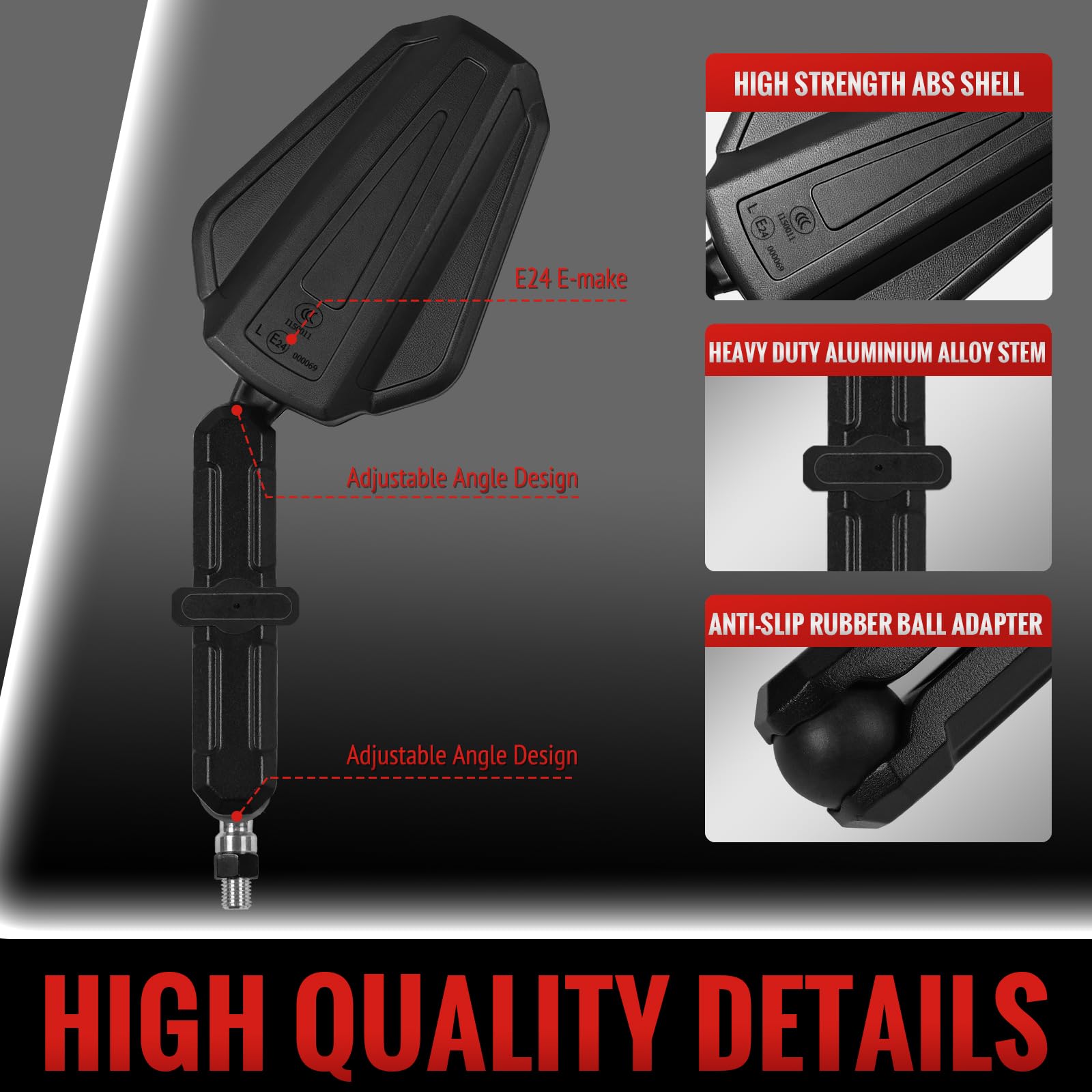 Tvitano detailed shot of dual ball-joint locking system for stable, vibration-free ride