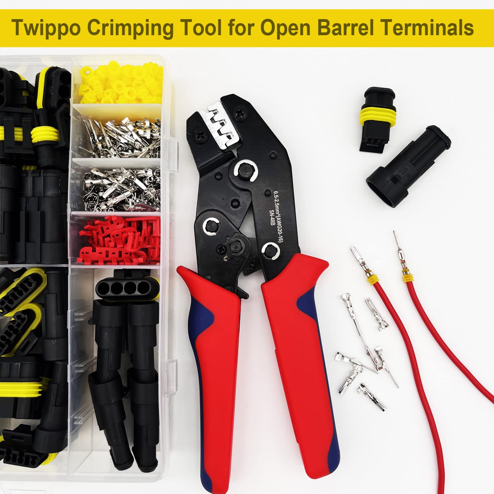 Twippo connector installed on vehicle wiring in workshop, showcasing reliable field use benefit