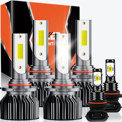 TXBILMOO packaged six-bulb kit showing contents and fitment benefits