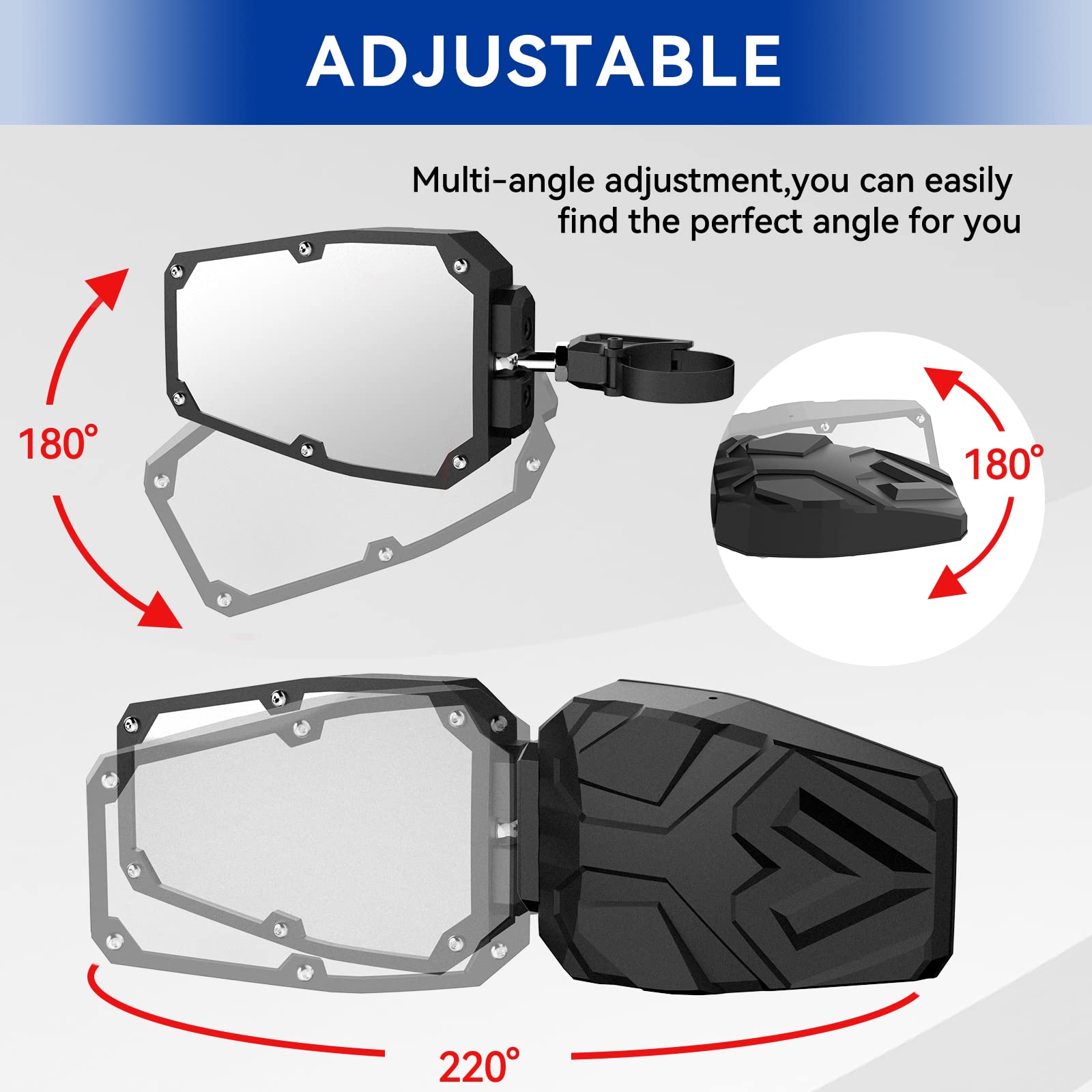 TXZSXS mirror folded back to protect against trail impacts