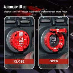 Tybasthe open flip-top in use on dashboard prevents accidental starts