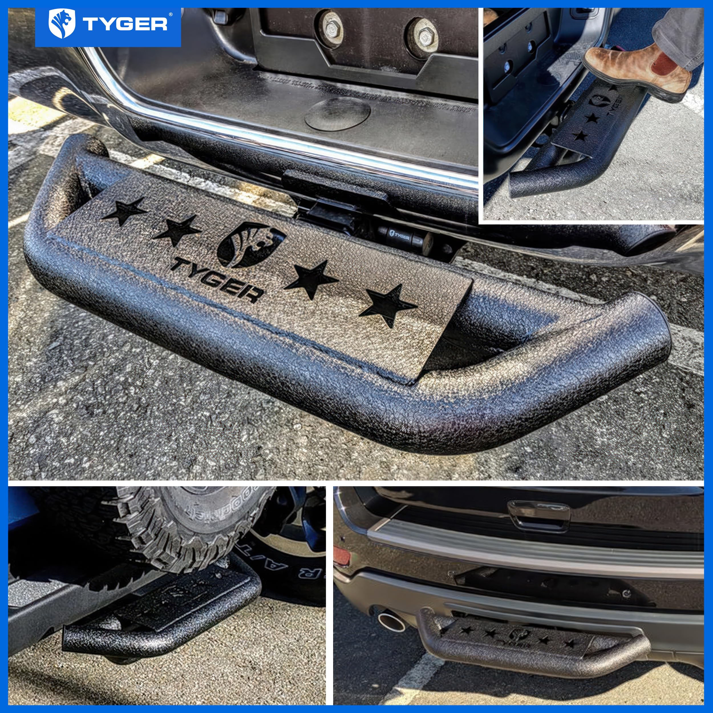 Tyger Auto close-up of step plate texture providing secure footing