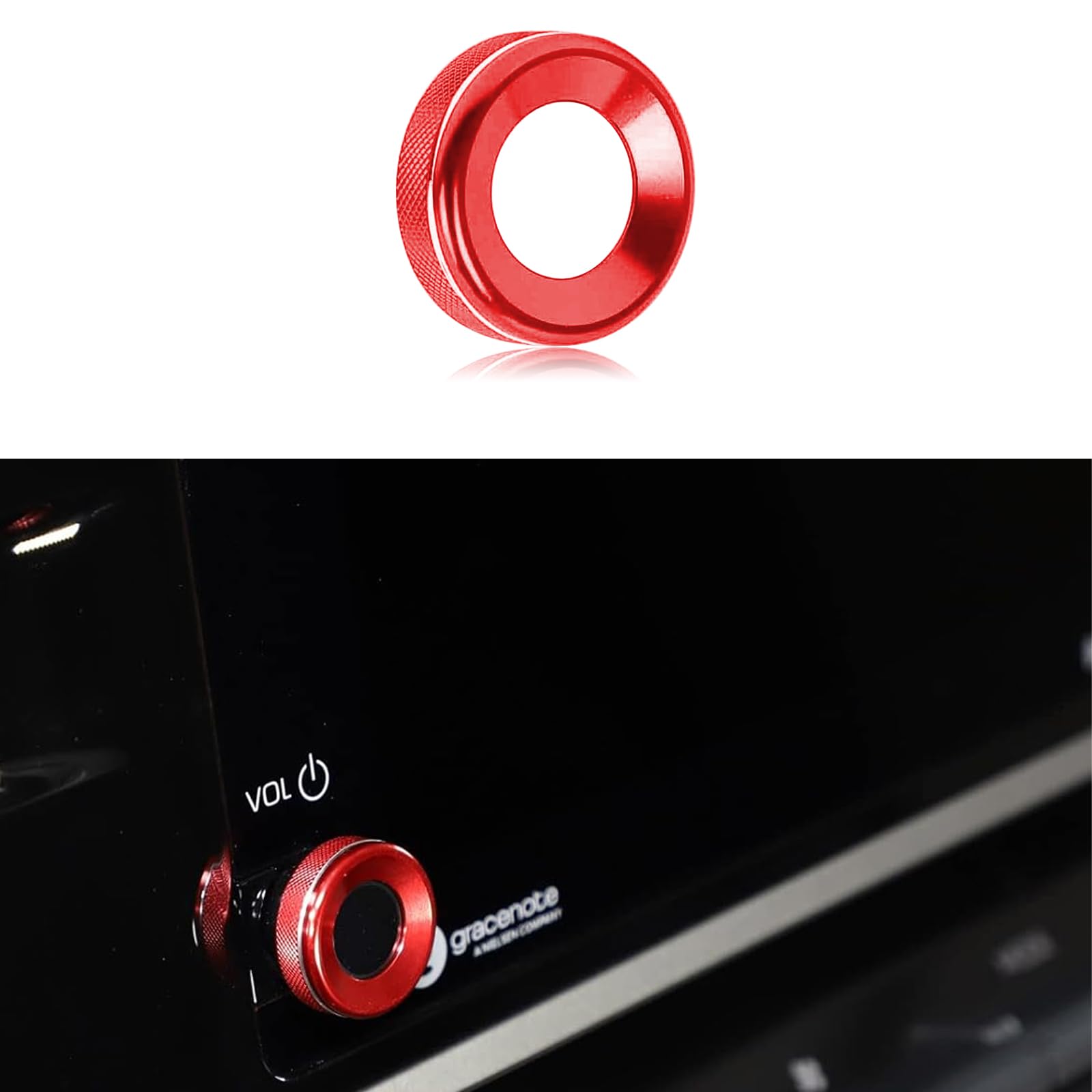 Tyifxom red engine start button ring fitted on push-start showing polished finish