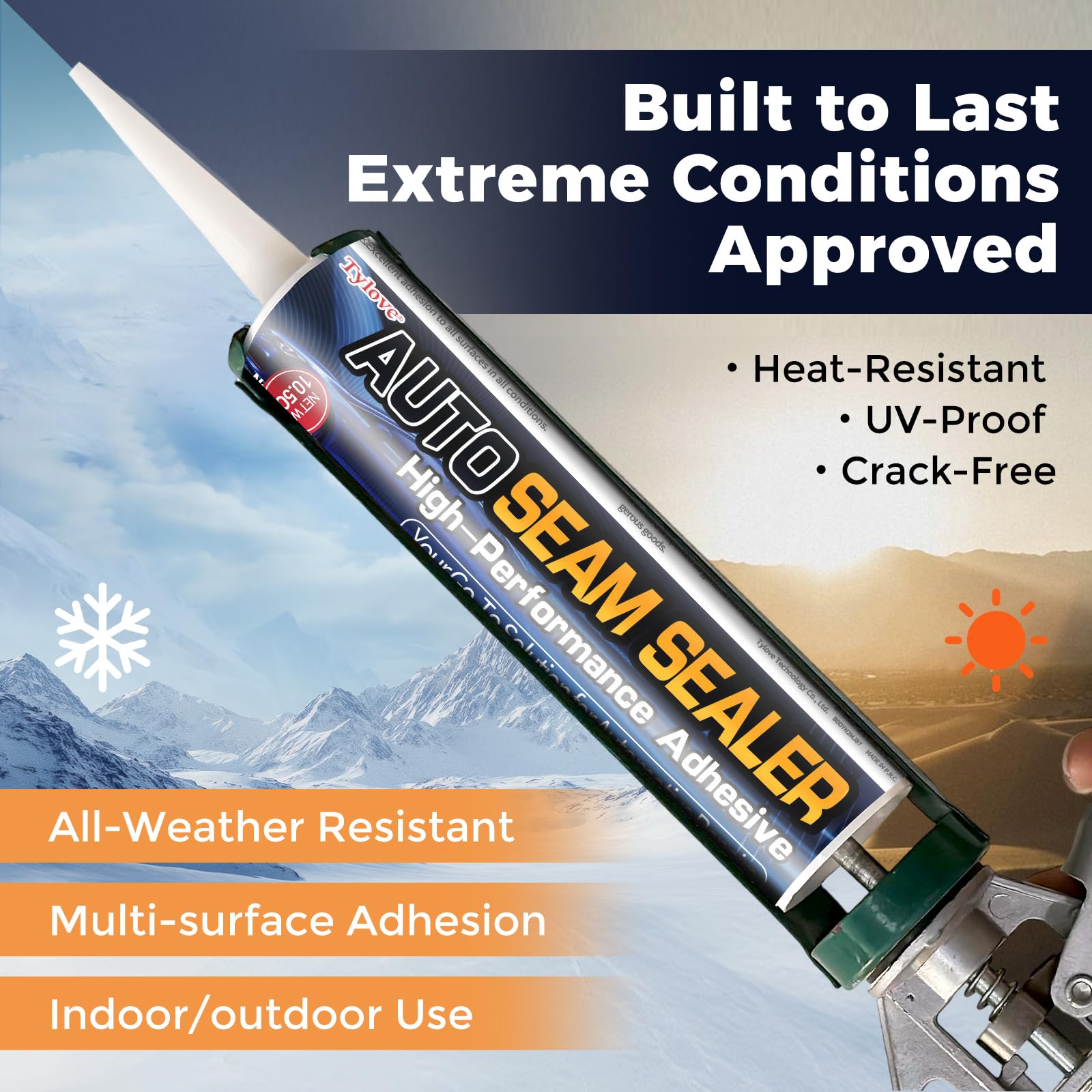 Tylove cured seam close-up showing flexible finish and weatherproof protection