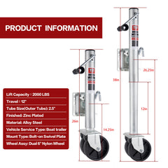 TYT dual 6-inch wheels detail for smooth rolling and stability