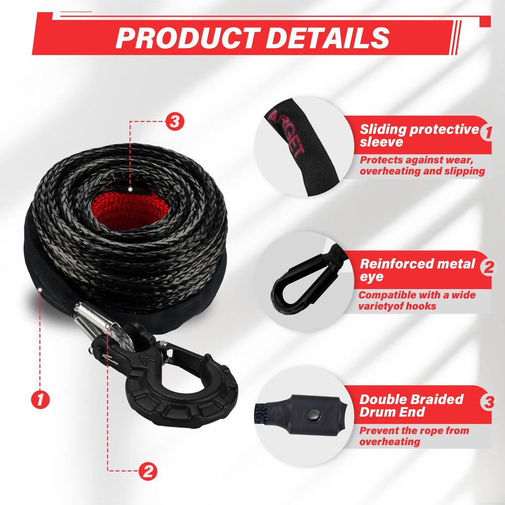 TYT heavy-duty hook attached to rope illustrating secure anchoring and high load capability