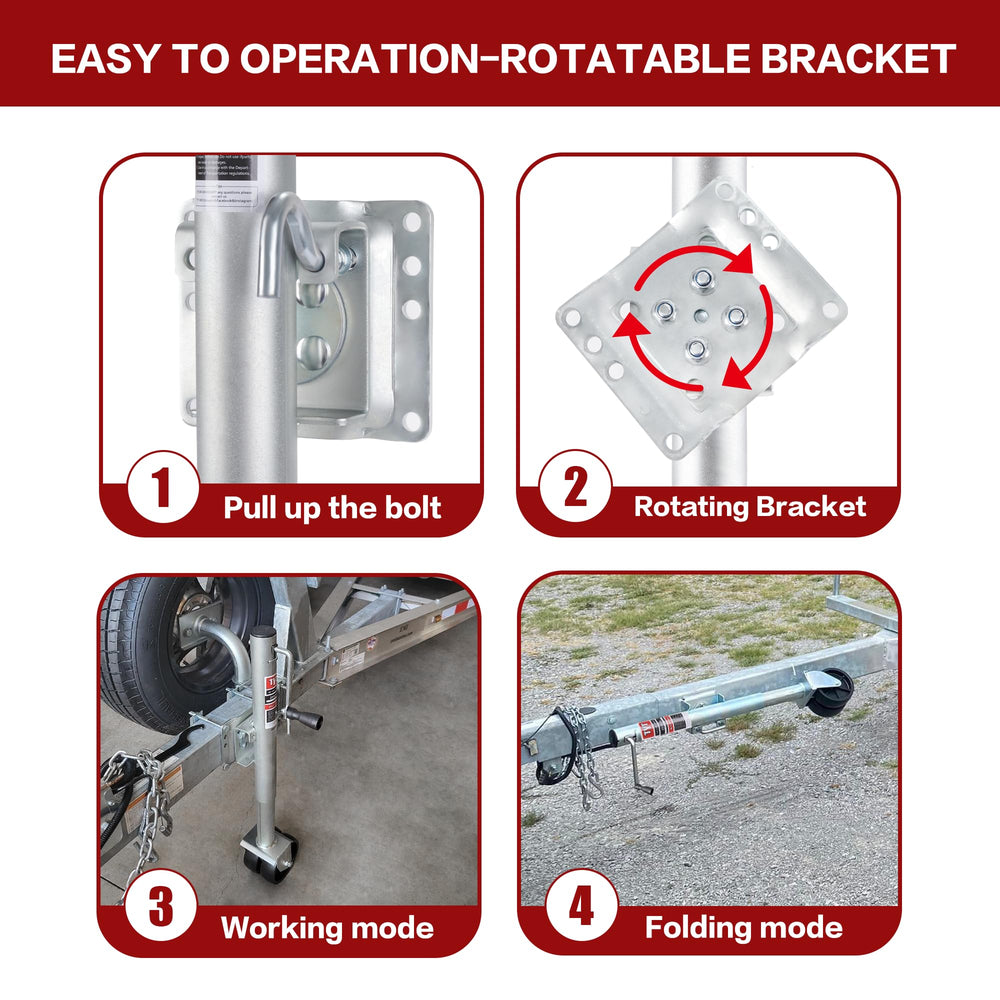 TYT swivel bracket locked position securing jack for towing safety