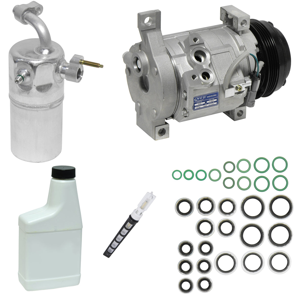 UAC KT 4052 front view showing compressor and kit components for reliable fit