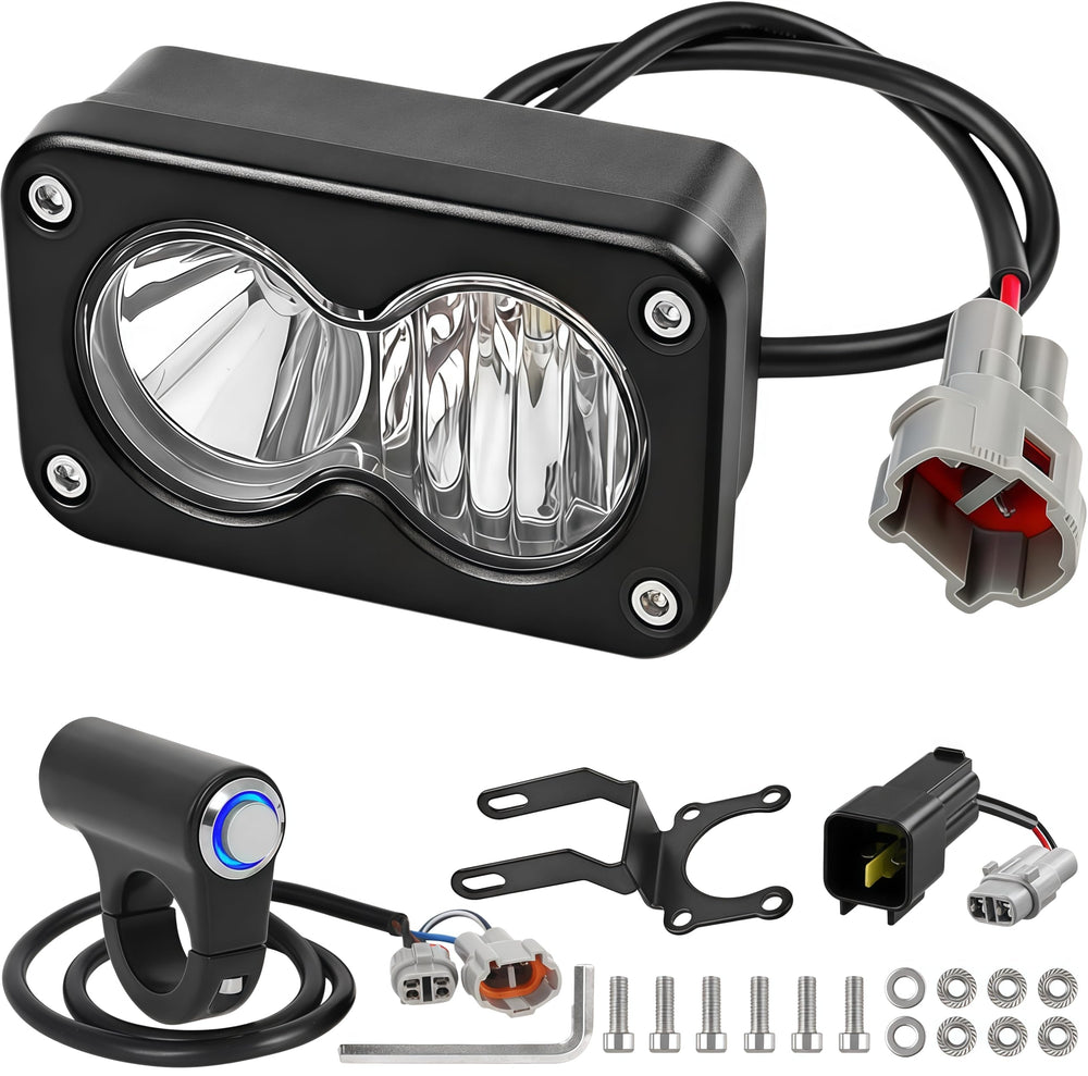 UAOPL front view showing complete headlight kit and quick-install benefit
