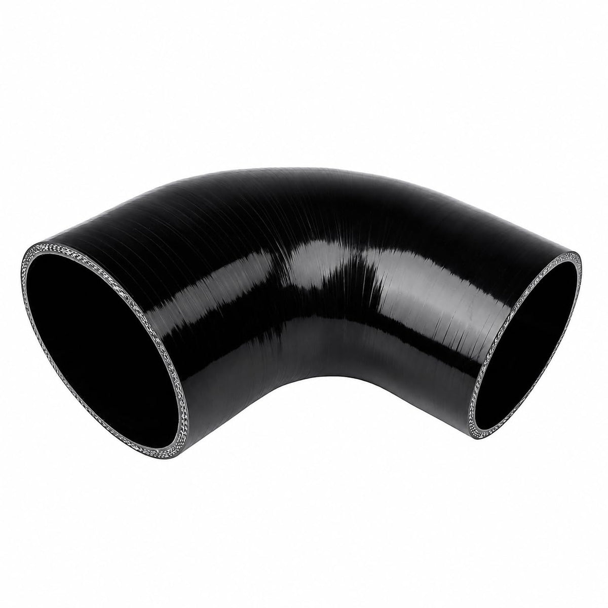 Ucreative front view of 90 degree silicone elbow showing fit and shape for space-saving installs