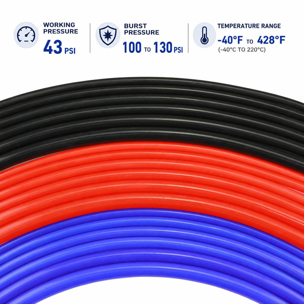 Ucreative 10mm hose next to ruler for scale and size clarity