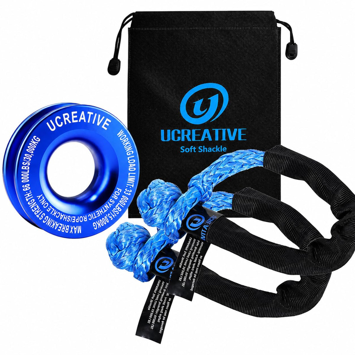 Ucreative recovery ring front view showing smooth bore, safer rope contact