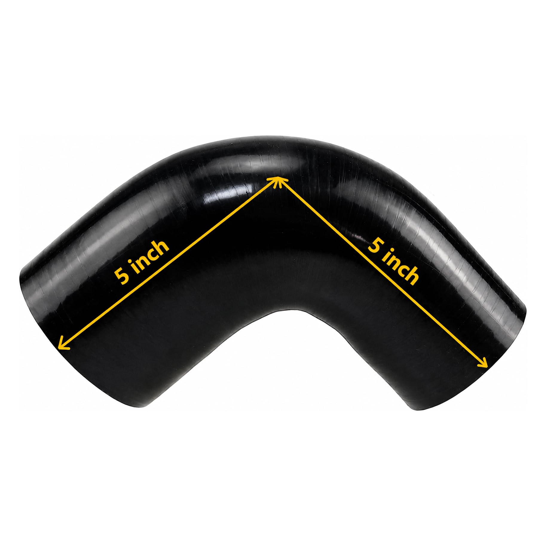 Ucreative elbow beside ruler showing 5 inch leg length for accurate size reference