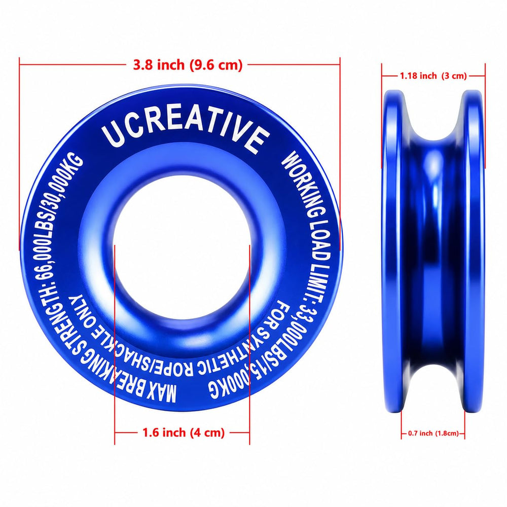 Ucreative recovery ring next to hand for scale, demonstrating lightweight design