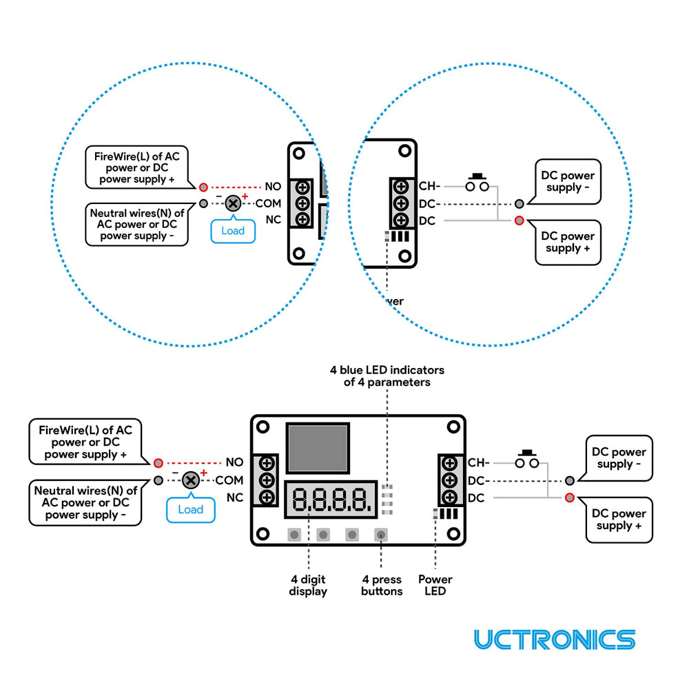 UCTRONICS display and buttons detail for easy programming benefit