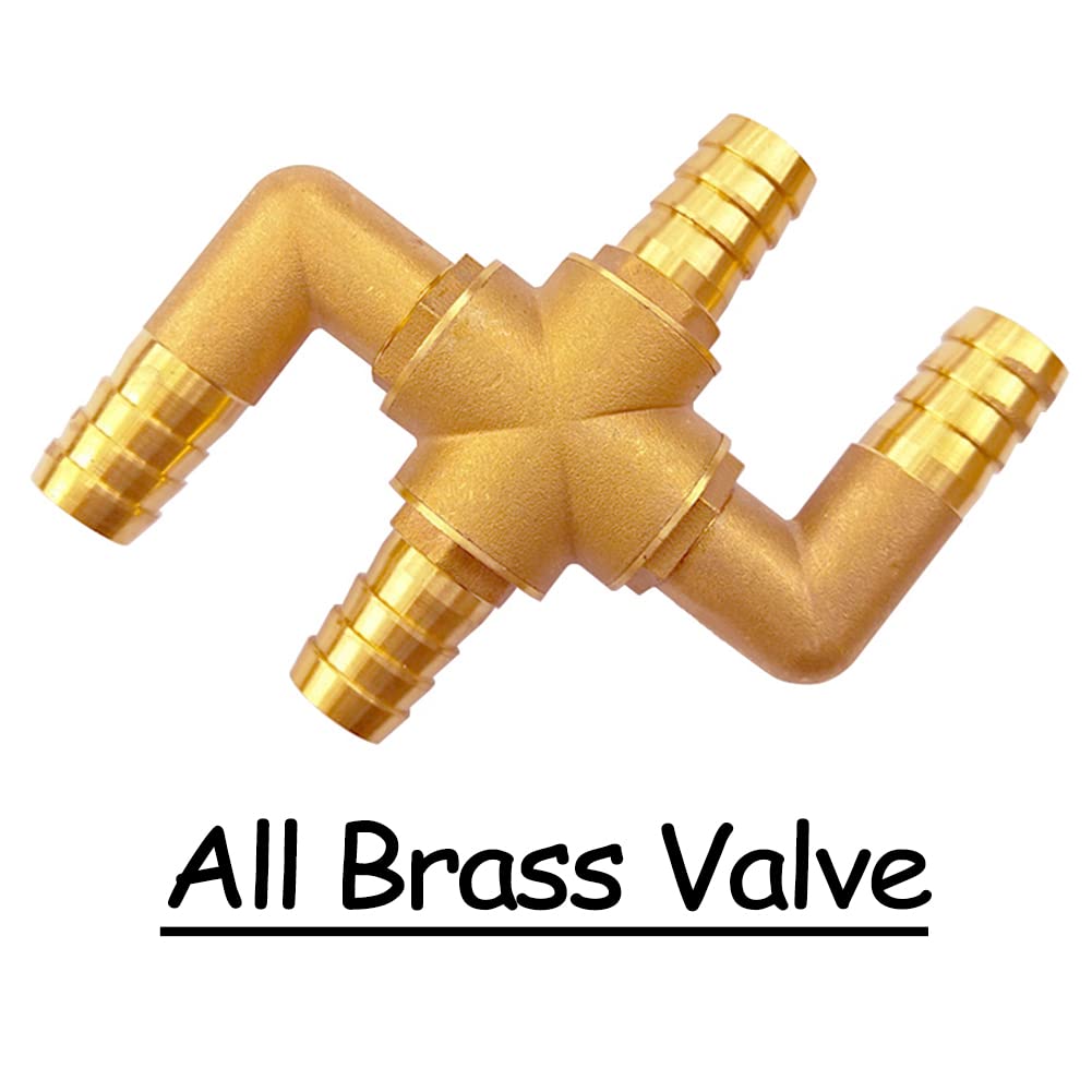 Uenede valve beside ruler showing compact 3/4" barb size for correct hose fit