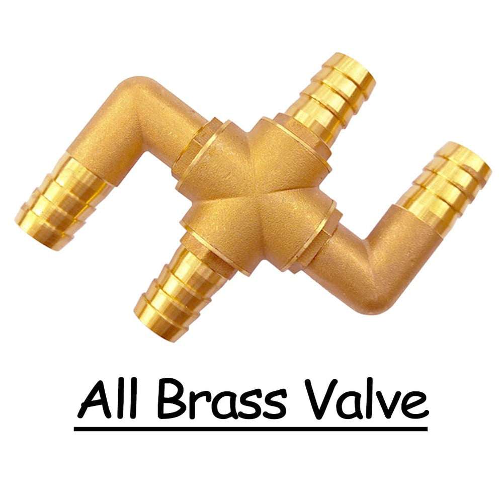 Uenede valve beside ruler showing compact 3/4" barb size for correct hose fit