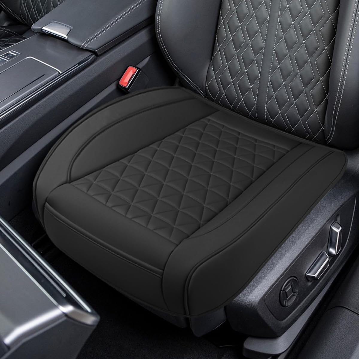 UHANBUT front view showing black faux leather protector and fit benefits