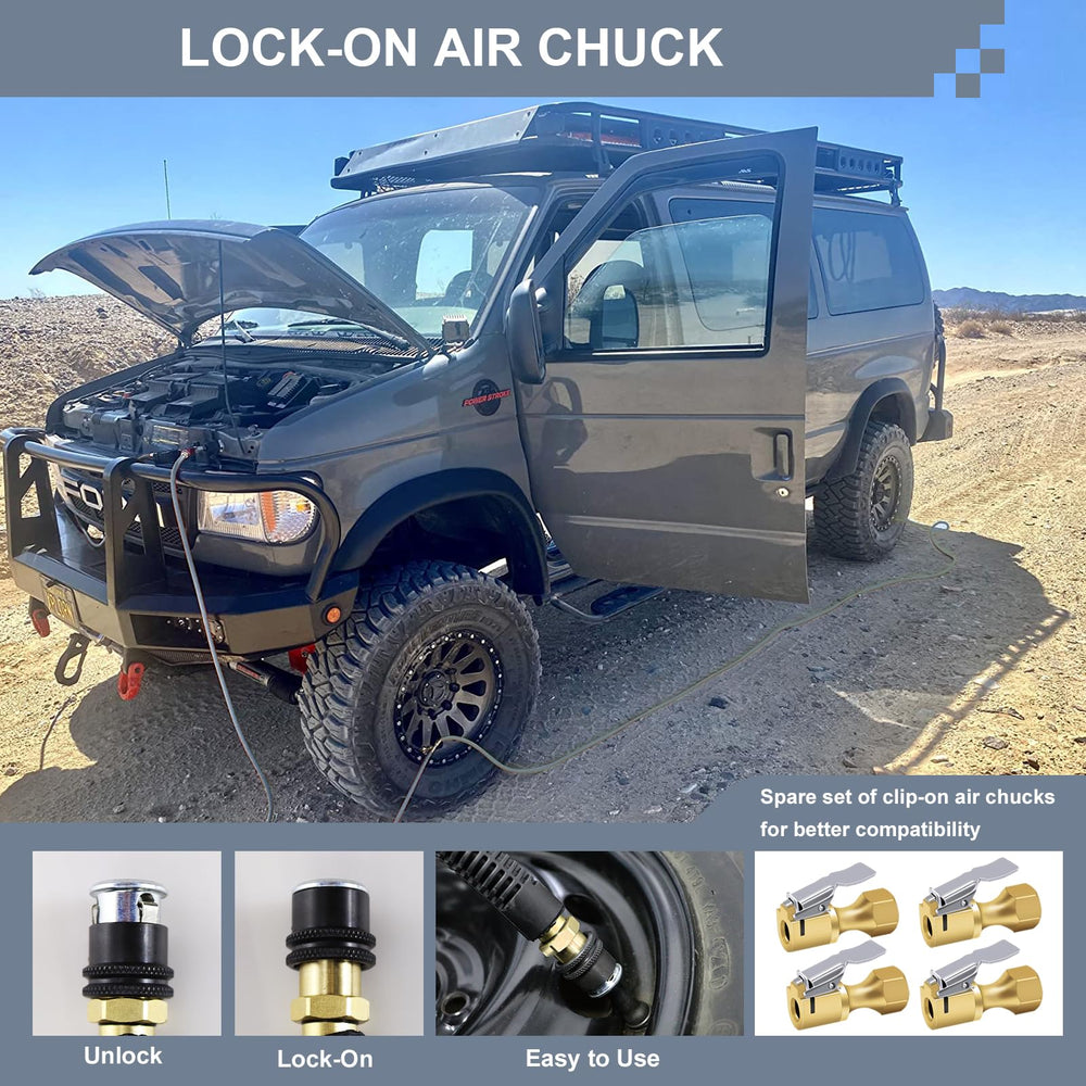 Uharbour installed on truck wheel illustrating simultaneous tire inflation