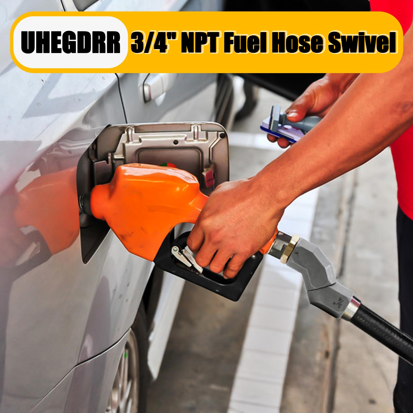 UHEGDRR swivel in a fuel transfer setup illustrating safer, tangle-free operation