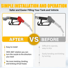 UHEGDRR swivel rotating action shown in hand demonstrating easier hose handling