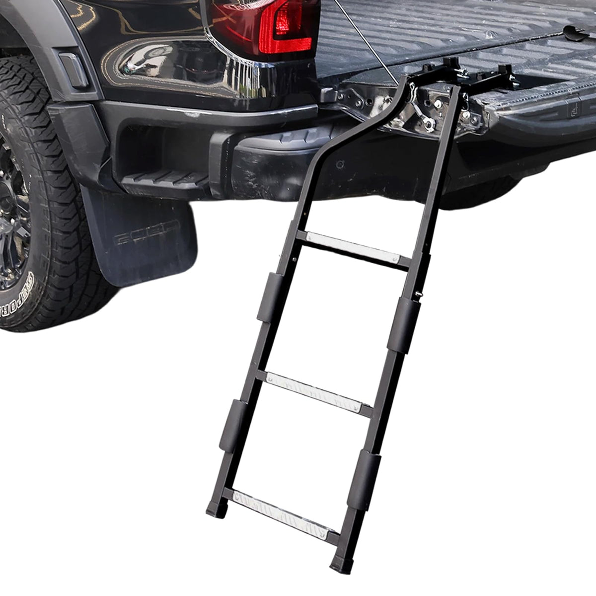 UIABOPZ ladder front view showing sturdy frame and wide step for safer bed access