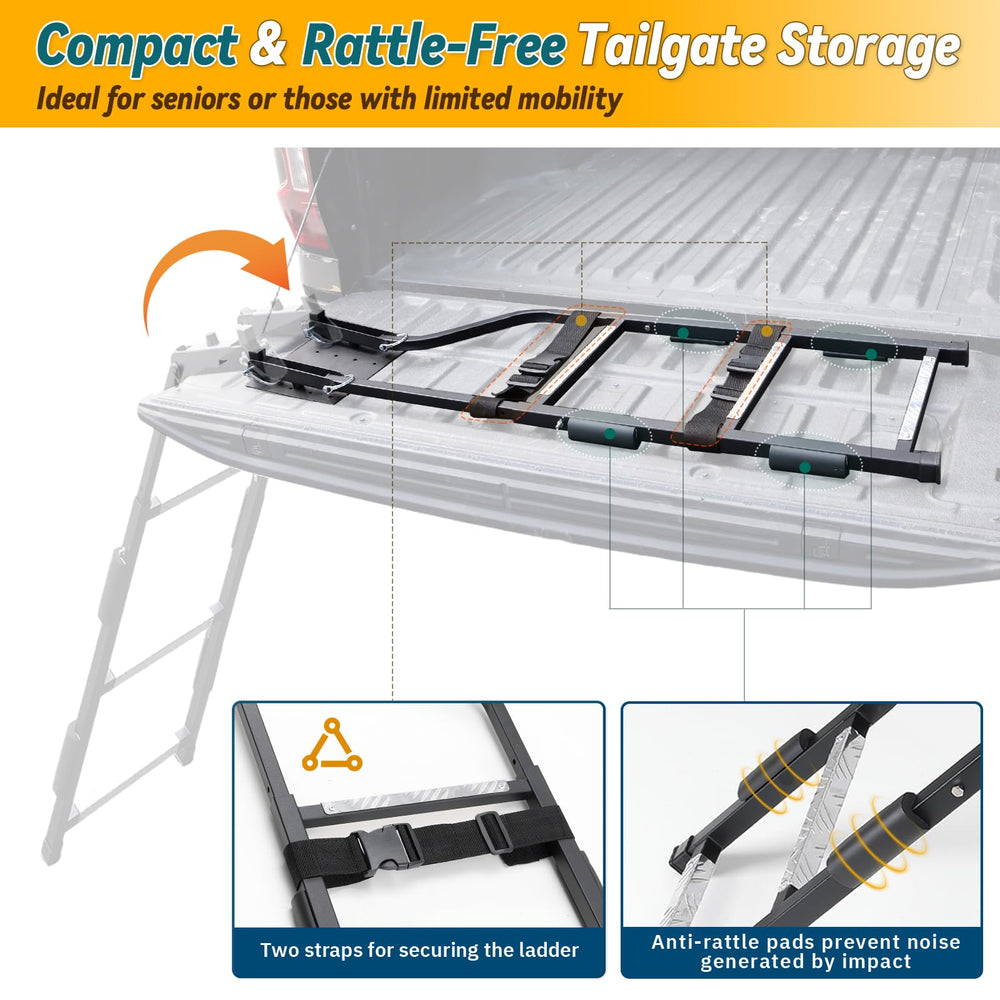UIABOPZ ladder in use while loading truck bed illustrating easier cargo access