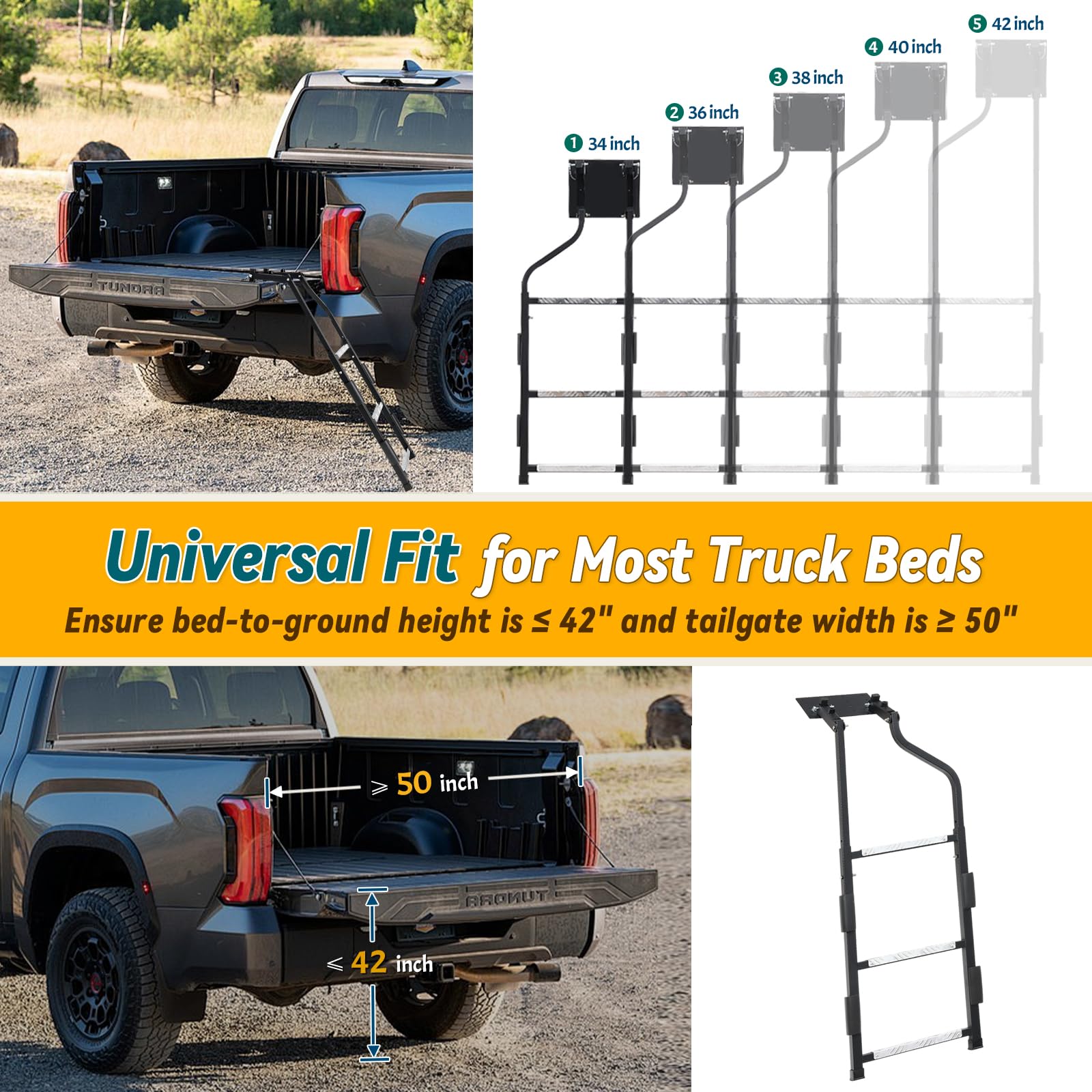 UIABOPZ side profile mounted on tailgate demonstrating secure, accessible reach