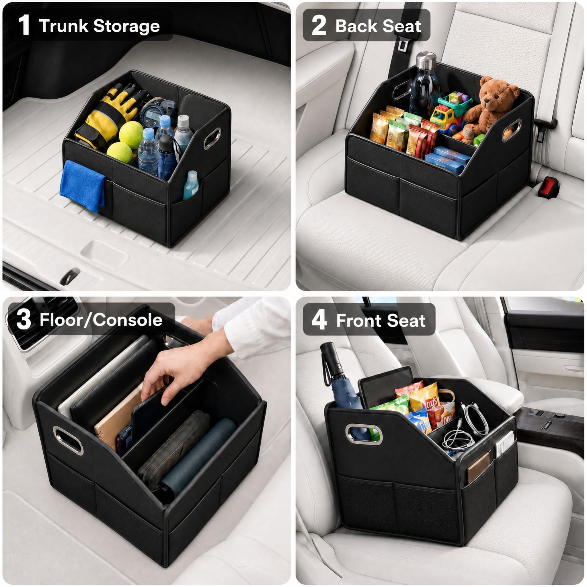 ULPOCMU organizer placed in trunk demonstrating tidy cargo benefit