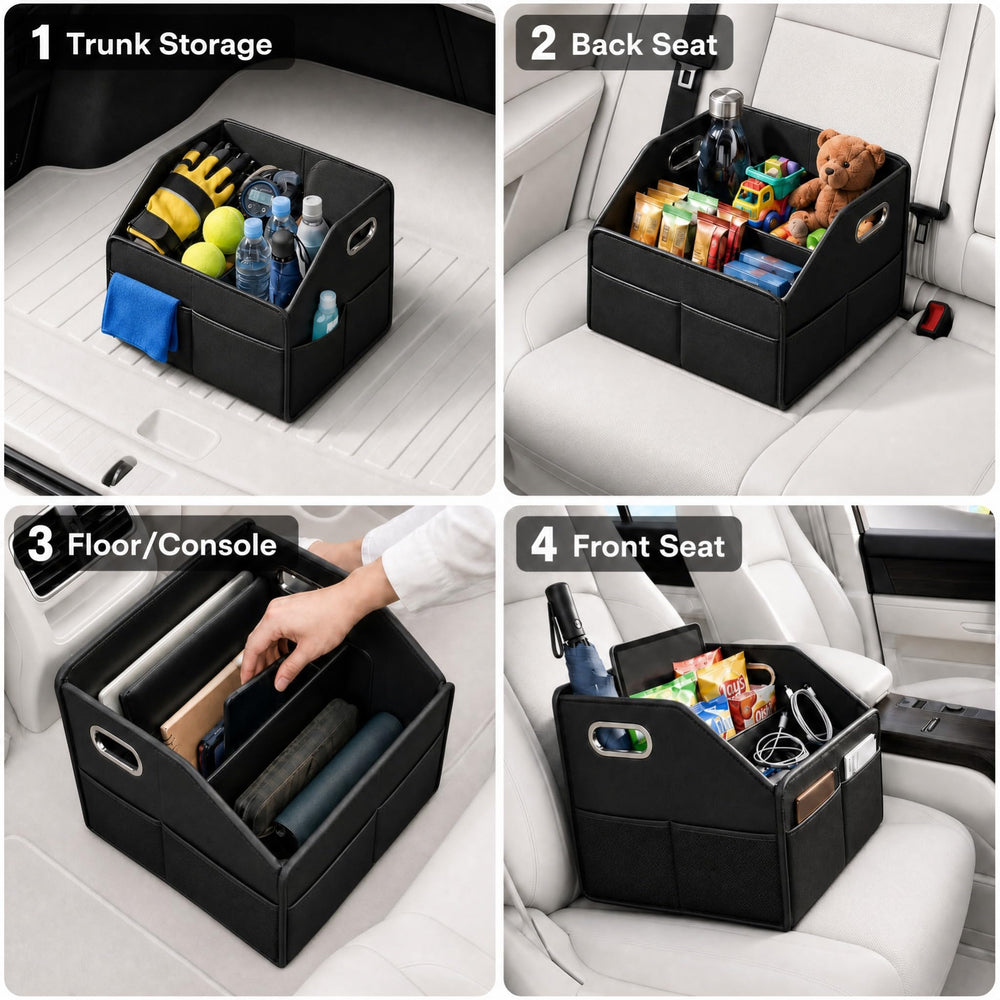 ULPOCMU organizer placed in trunk demonstrating tidy cargo benefit