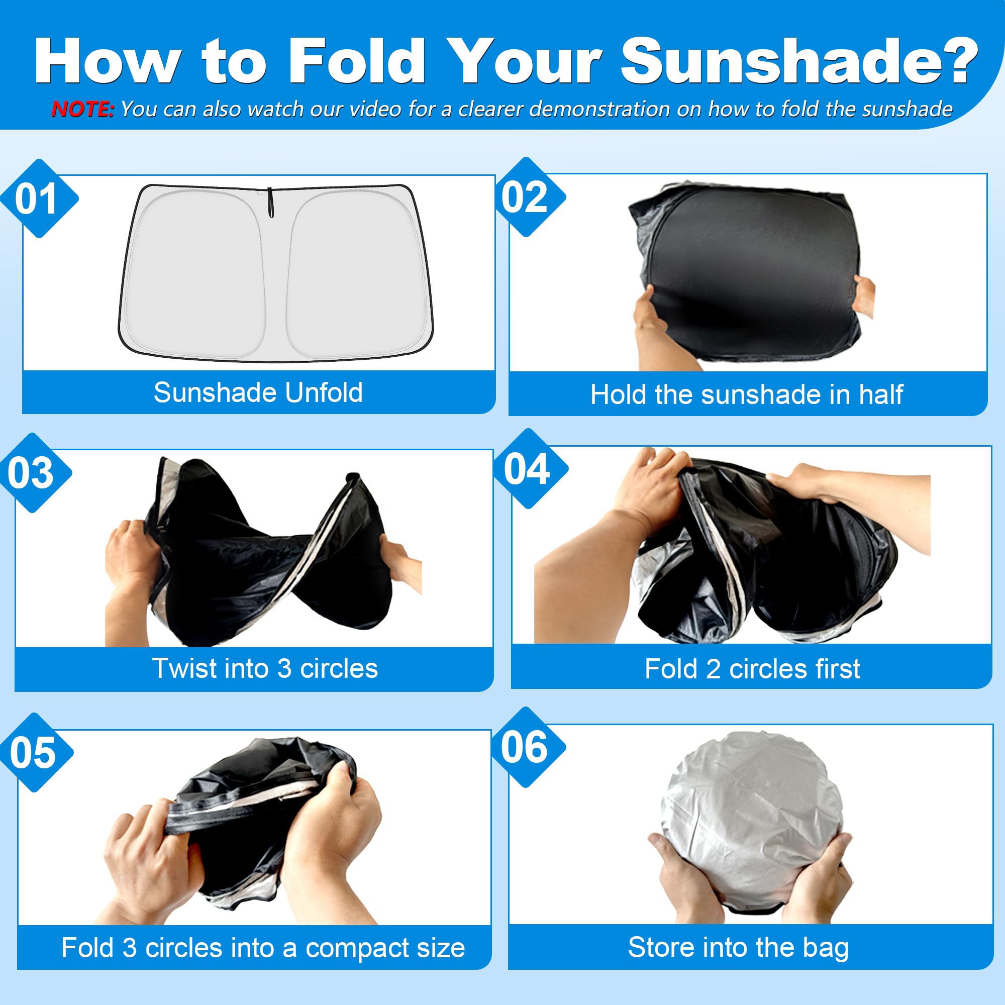 ULROLIT folded shades inside storage bag for compact transport and neat storage