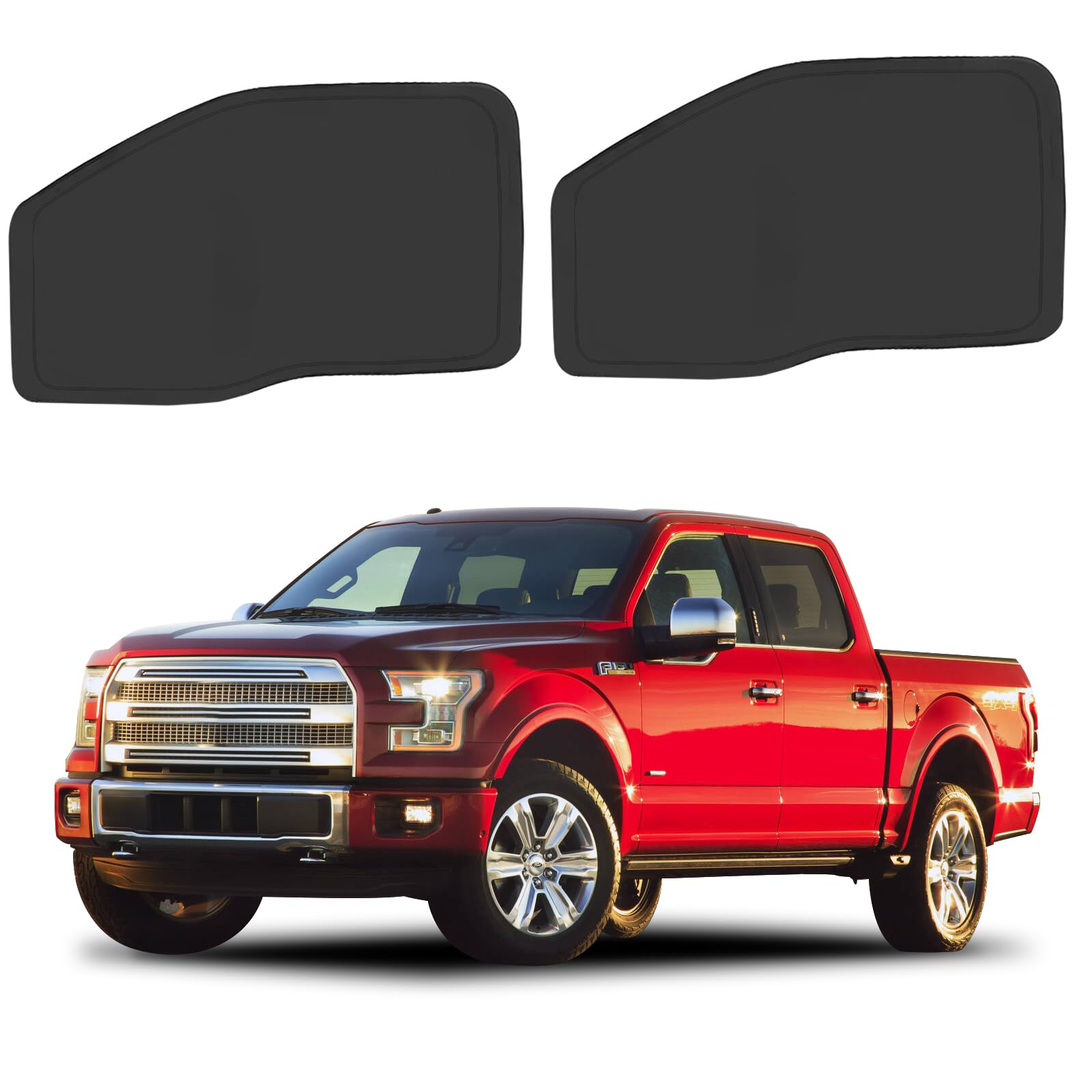 ULROLIT front side window shade front view showing full coverage and protection