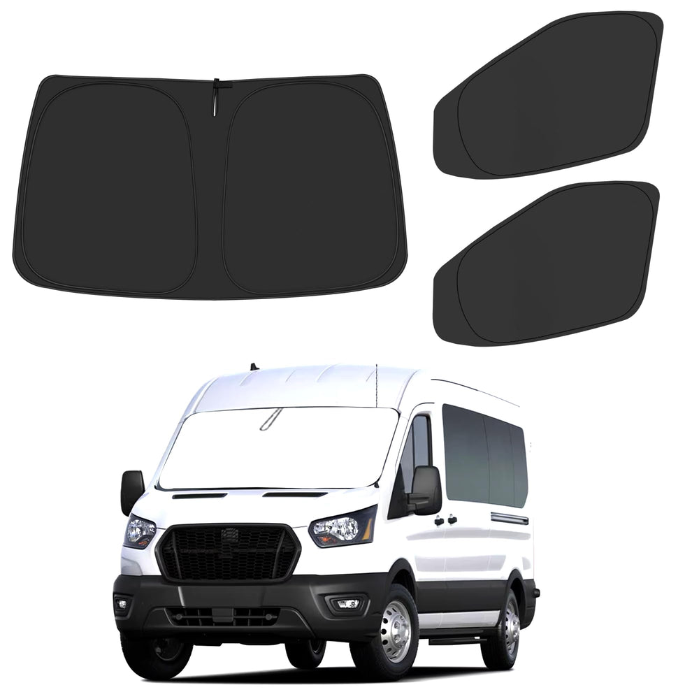 ULROLIT front windshield sunshade installed showing full coverage and cooling benefit