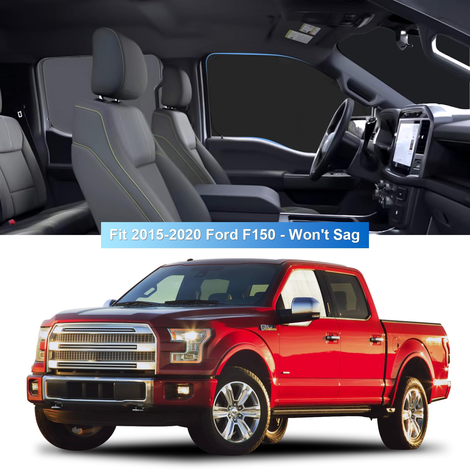 ULROLIT installed on F150 front side window demonstrating snug custom fit