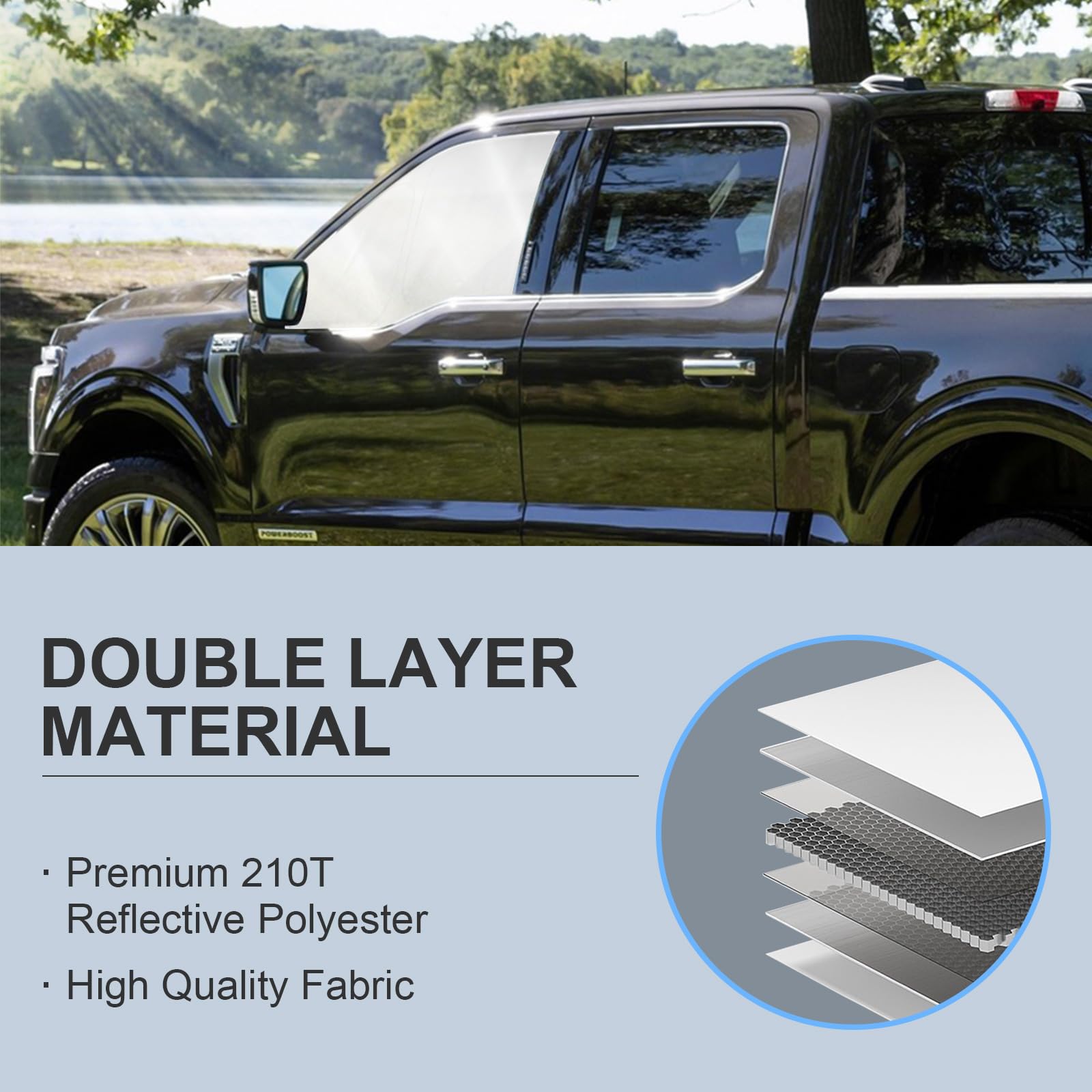ULROLIT lifestyle shot parked truck with shades offering cooler interior