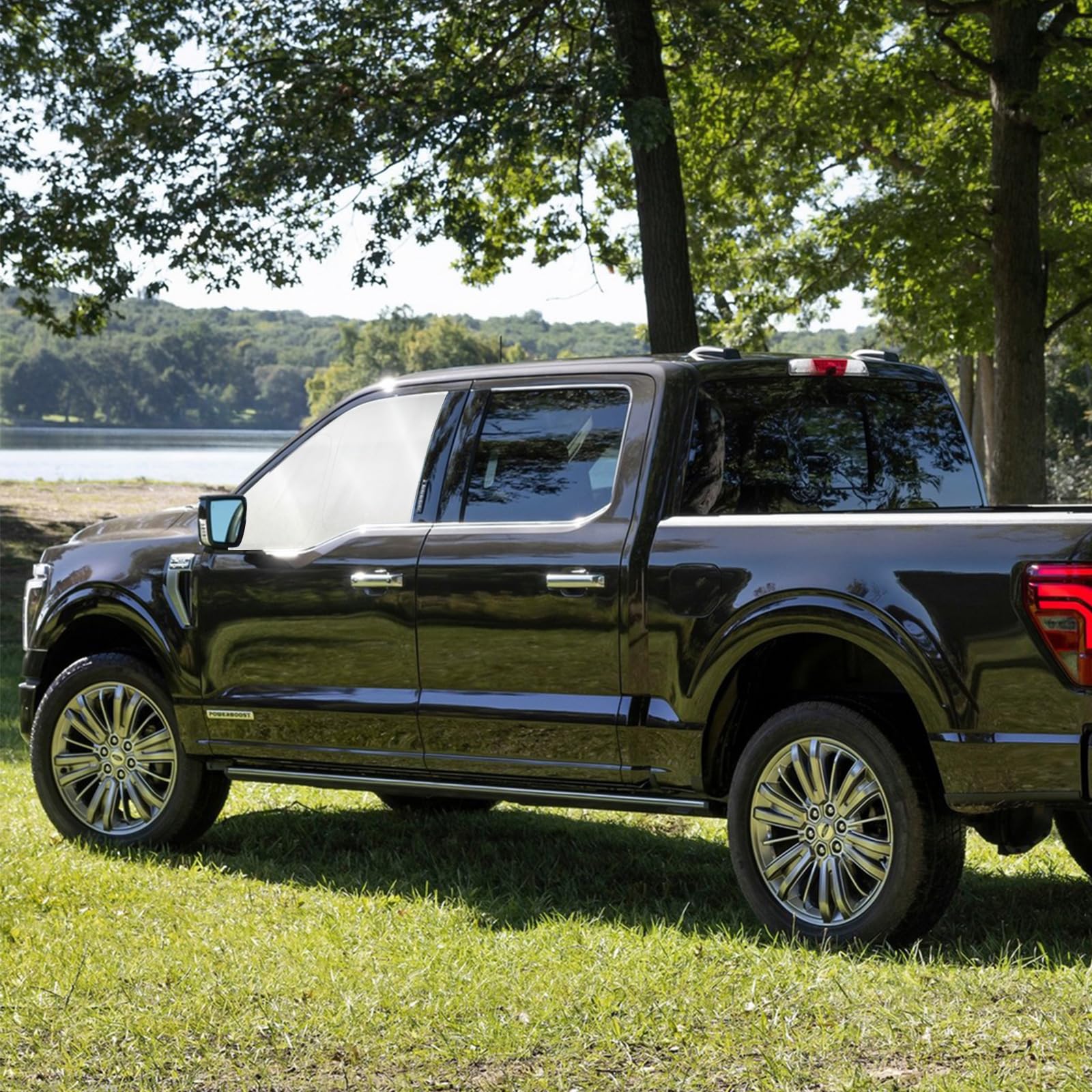 ULROLIT shade on parked RAM in sun showcasing heat and UV protection