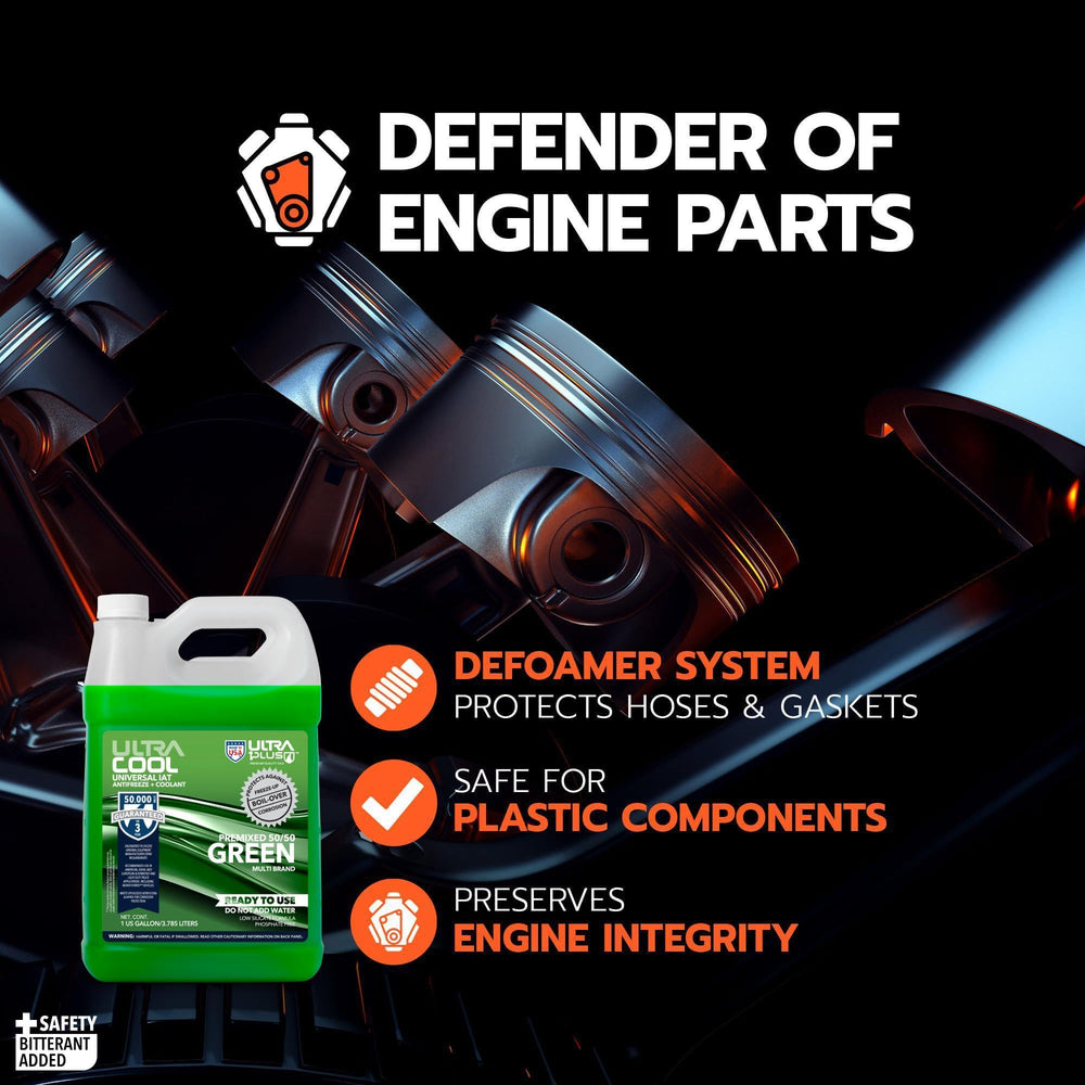 ULTRA 1PLUS green coolant swirl showing clarity and consistent texture