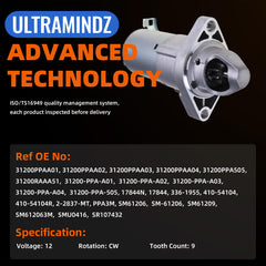 ultramindz starter gear closeup showing nine teeth for accurate engagement