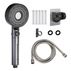 Umyder front view of handheld shower head and included accessories for quick setup