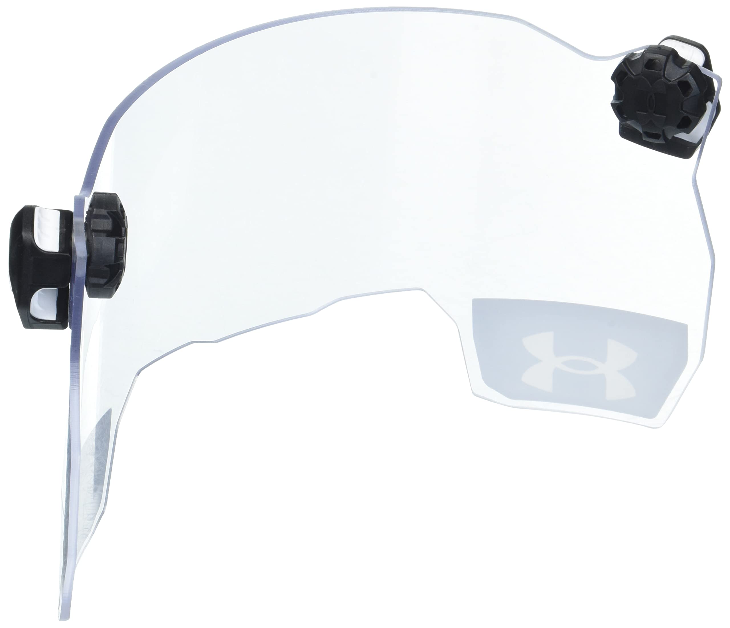 Under Armour visor clip close-up of anti-fog scratch-resistant coating for long-lasting clarity